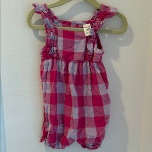 Cat & Jack Pink and Purple Plaid Romper